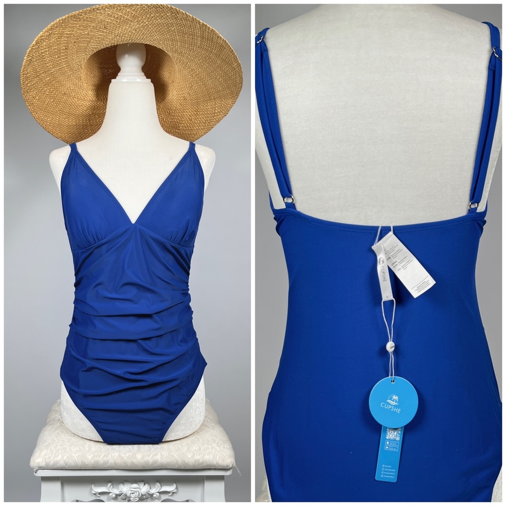 NEW! CAPSHE one-piece swim suit cobal blue